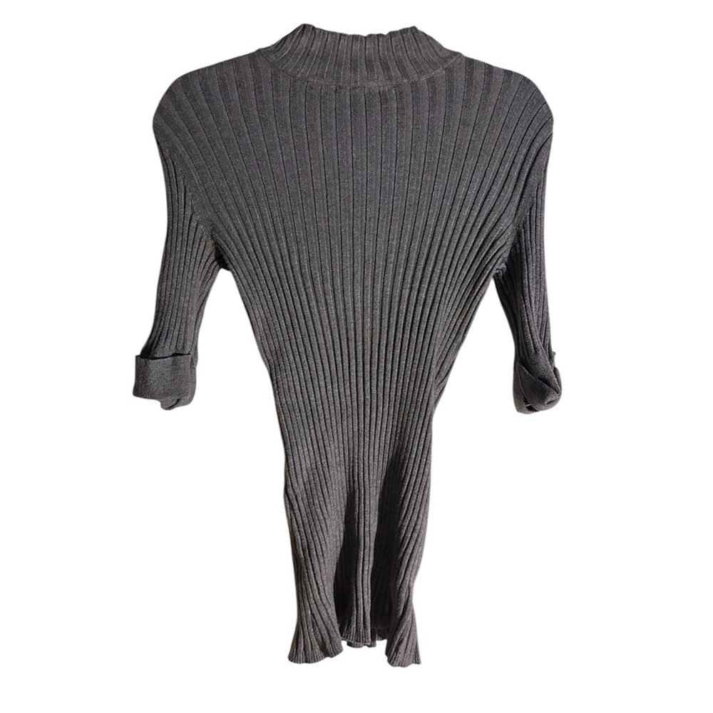 Style & Co. Gray Ribbed Turtleneck Sweater